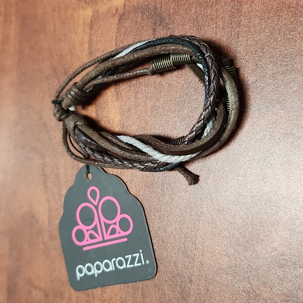 Paparazzi brass and cord bracelet